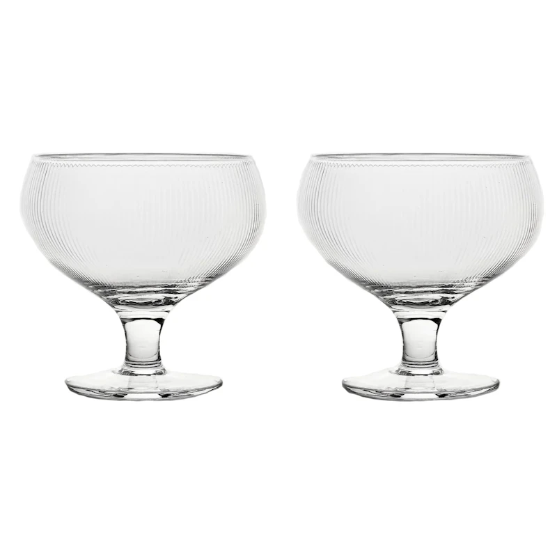 Blanka Champagnerschale Geriffelt 30 cl 2-er Set, Transparent
