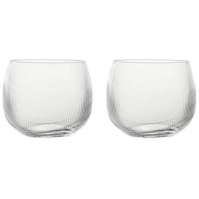 Blanka Trinkglas Geriffelt 50 cl 2-er Set, Transparent