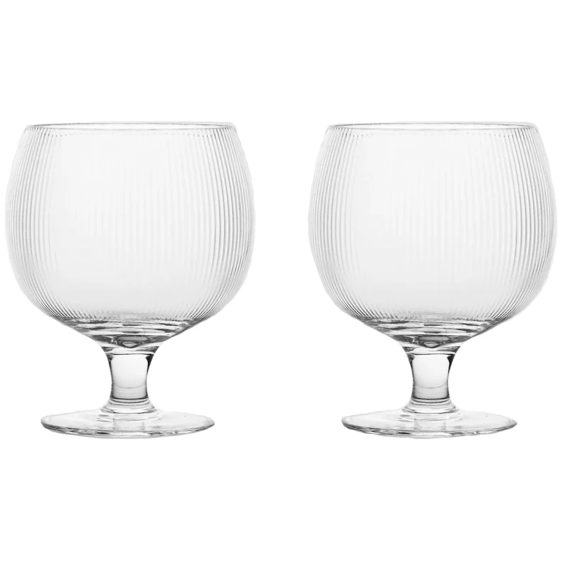 Blanka Weinglas Geriffelt 35 cl 2-er Set, Transparent