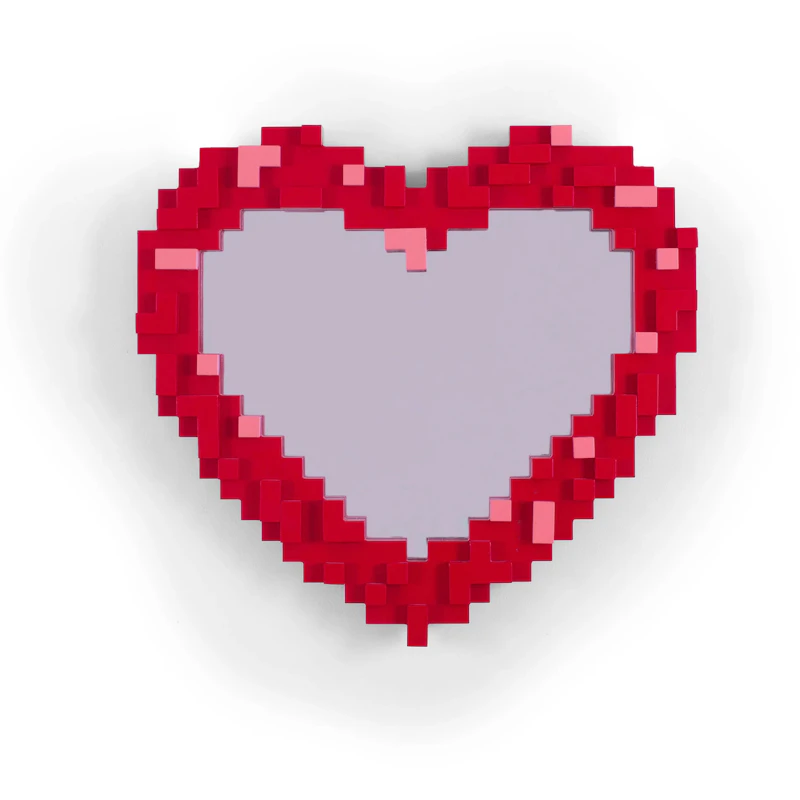 Pixel Heart Spiegel, Rot