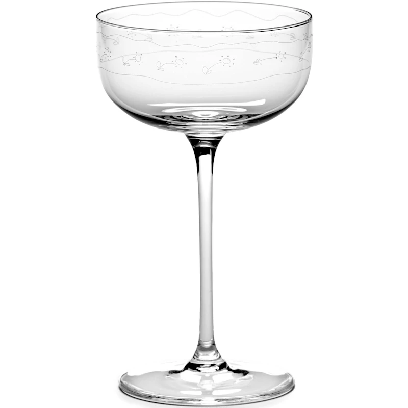 Midnight Flowers Champagnerschale 24 cl, Transparent