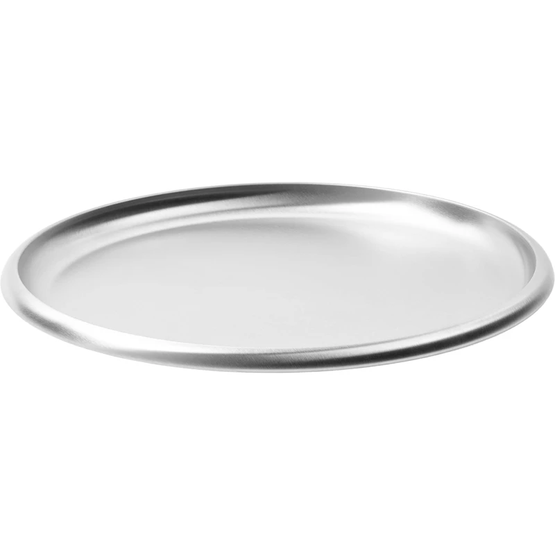Round Tablett, Gebürstetes Silber