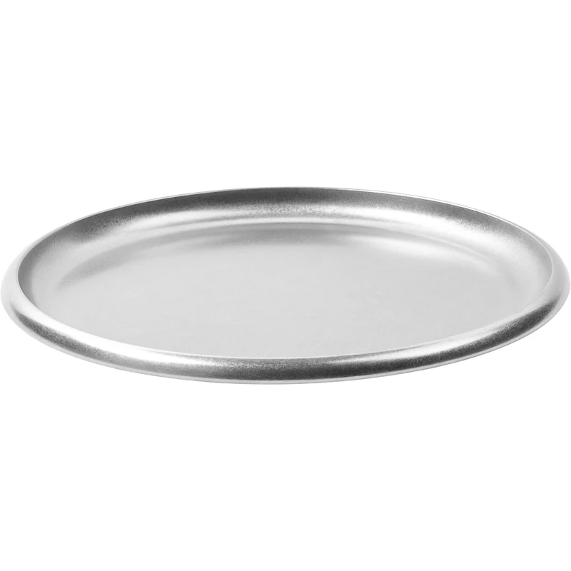 Round Tablett, Stonewashed Silber