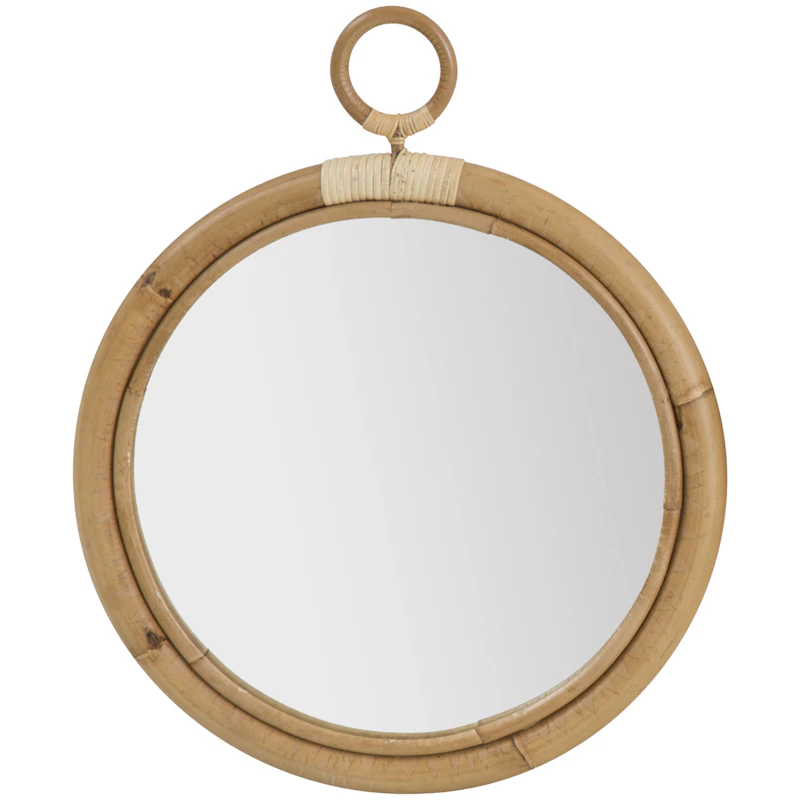 Ella Wandspiegel Rattan Natur, Ø40 cm