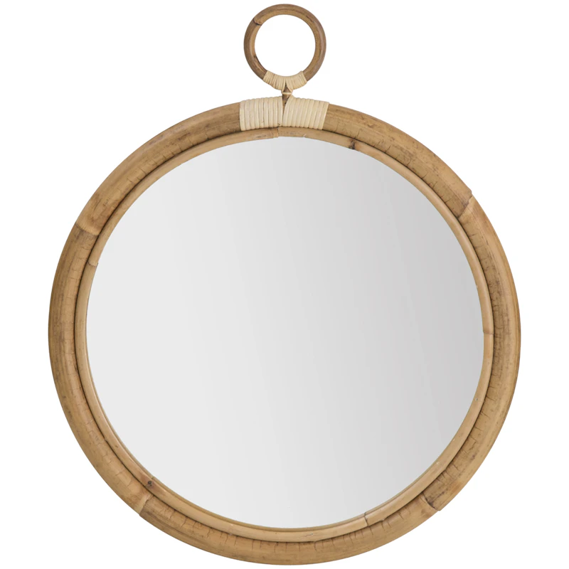 Ella Wandspiegel Rattan Natur, Ø45 cm