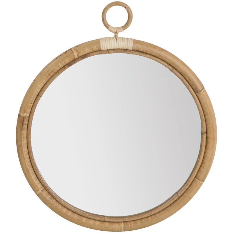Ella Wandspiegel Rattan Natur, Ø50 cm