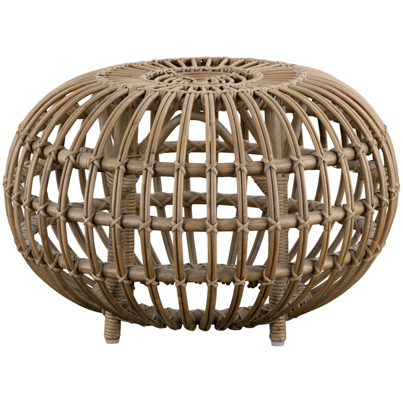 Ottoman Fußhocker Rattan Ø55 cm, Antique