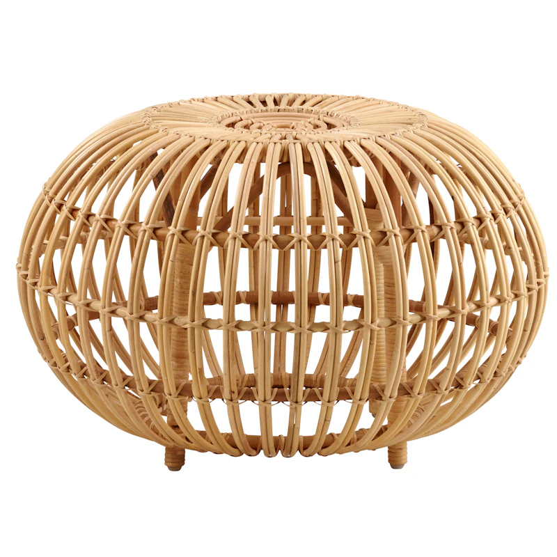 Ottoman Fußhocker Rattan Ø65 cm, Natur