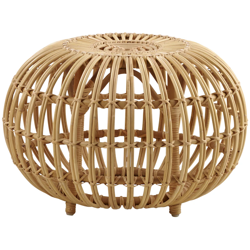 Ottoman Fußhocker Rattan Ø55 cm, Natur