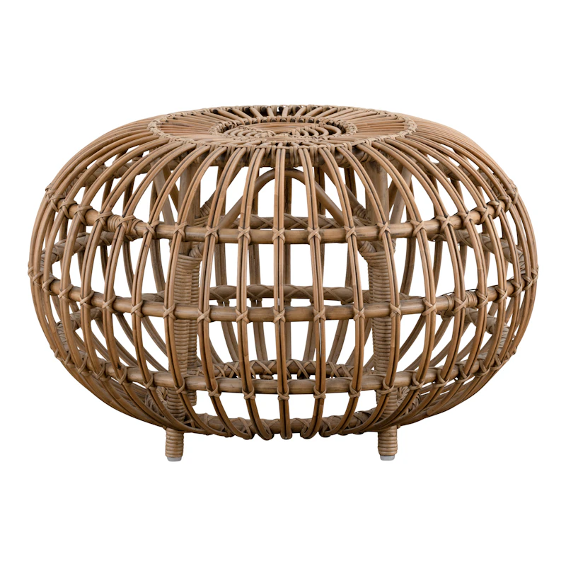 Ottoman Fußhocker Rattan Ø65 cm, Antique