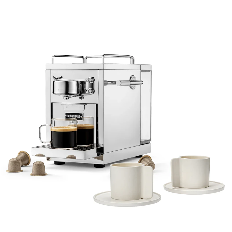 Original 2.0 Kapselmaschine & Lungo Kaffeetasse 2-er Set, Stahl