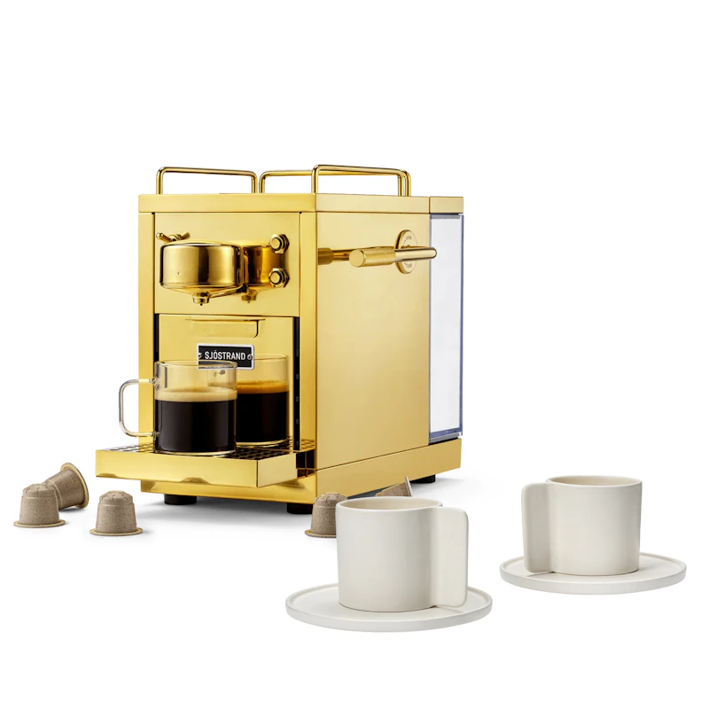 Original 2.0 Kapselmaschine & Lungo Kaffeetasse 2-er Set, Messing