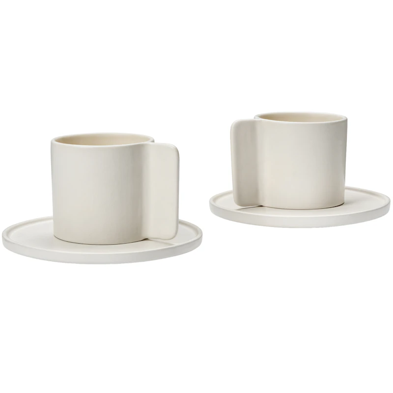 Lungo Kaffeetasse Mit Untertasse 2-er Set, Beige