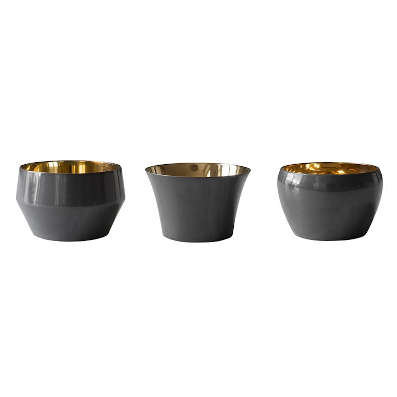 Kin Kerzenständer 3-er Set, Dunkelgrau