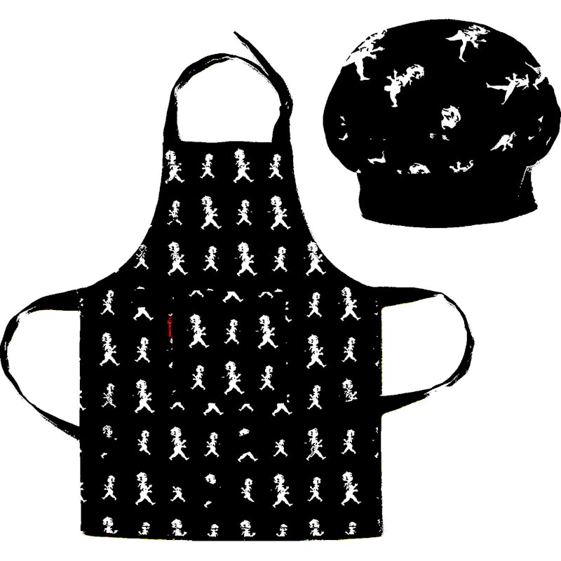 Apron and Chef Hat Kids, Black