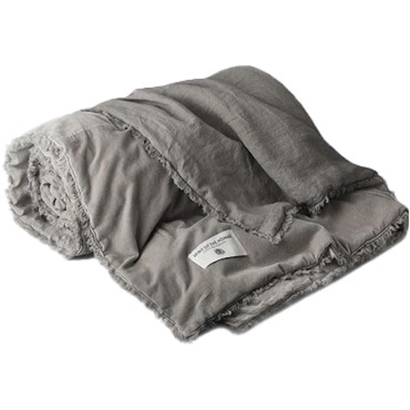 Tagesdecke Samt / Leinen 180x260 cm, Stone Greige
