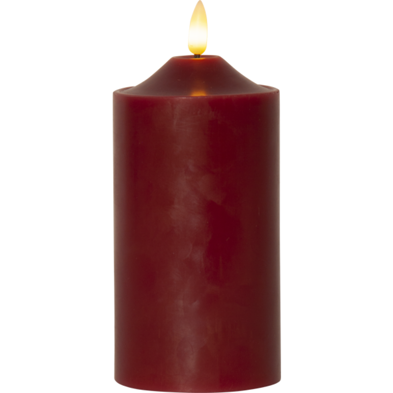 Flamme Stumpenkerze LED Rot, 17 cm