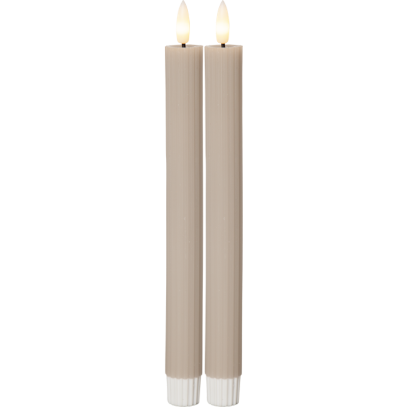 Flamme Antike Kerze 2-er Set LED, Beige