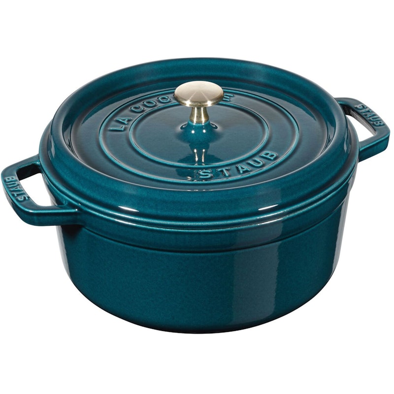 Staub Kokotte Rund 26 cm 5,2 L, Benzinblau von Staub | RoyalDesign.de