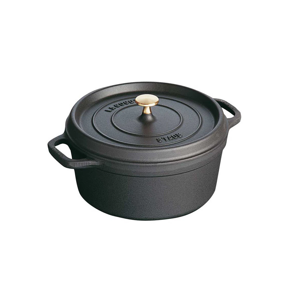 Runde Kochtopf aus Gusseisen 6,7 L, Schwarz von Staub