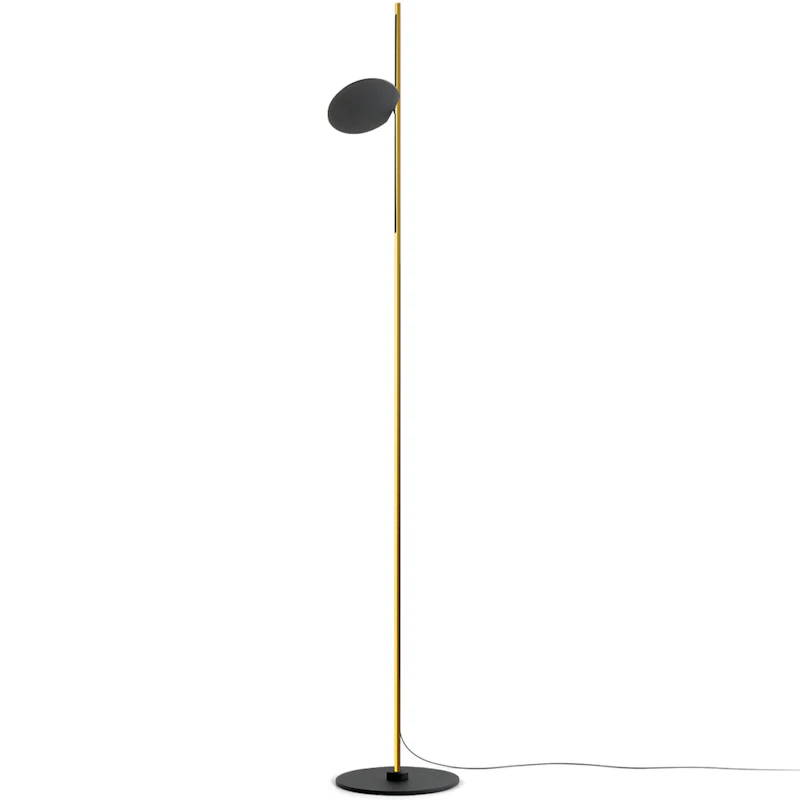 Kimia Stehlampe, Schwarz / Satin Gold