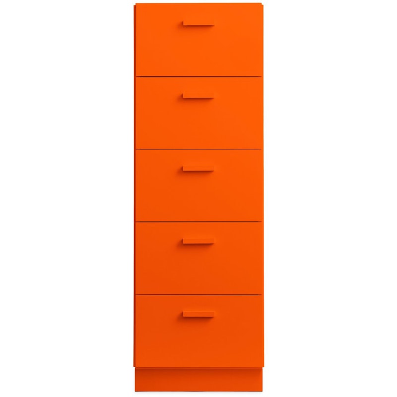 Relief Kommode Hoch mit Sockel, Orange