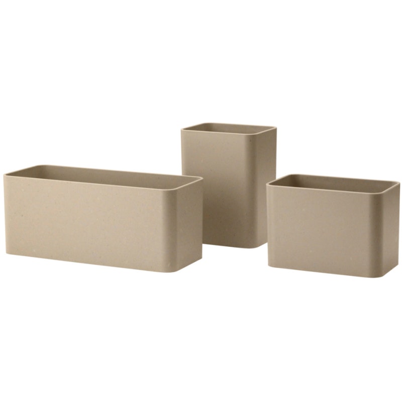 String Organizers Set Mit 3 Aufbewahrungsboxen, Beige