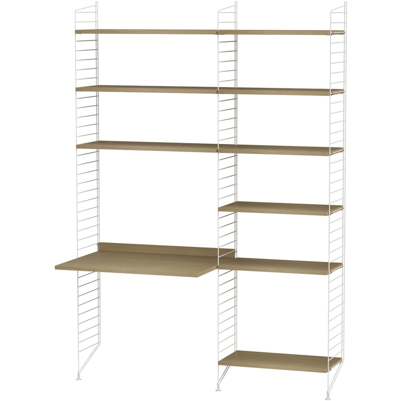 String Shelf Combination B Workplace, Oak / White