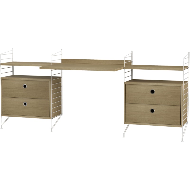 String Shelf Combination C Workplace, Oak / White