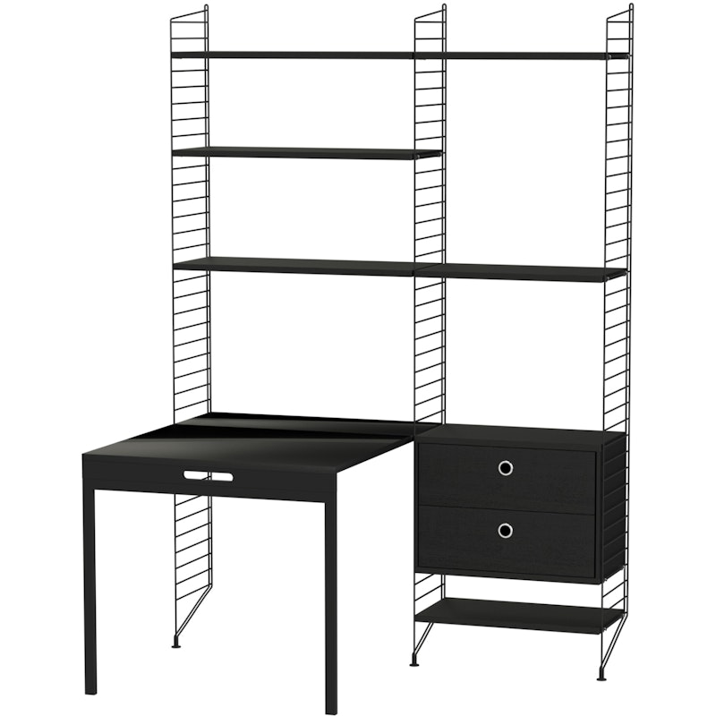 String Shelf Combination E Workplace, Black