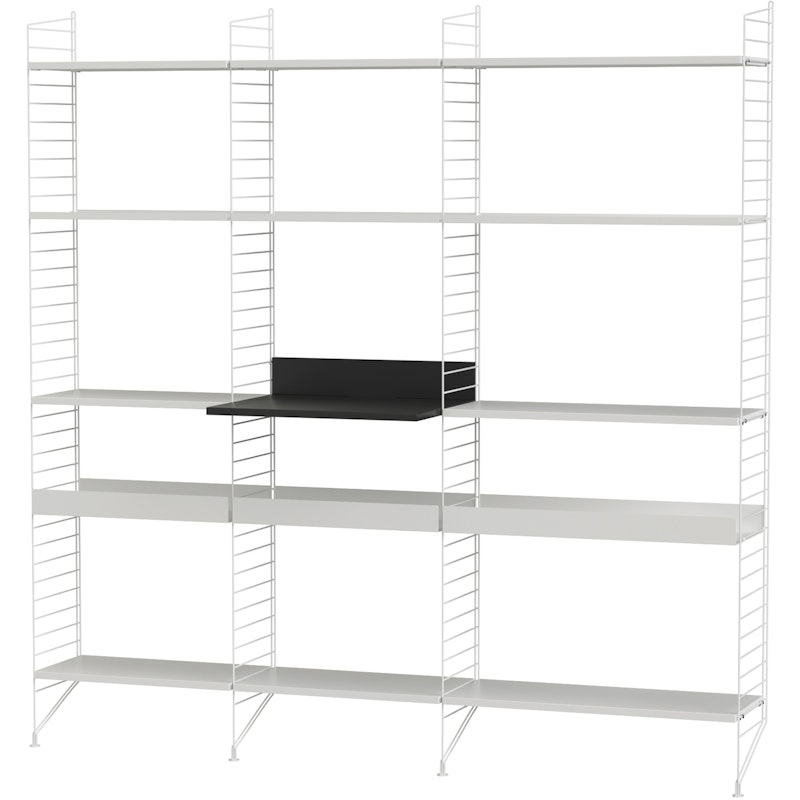 String Shelf Combination L Kitchen, White / Anthracite Grey