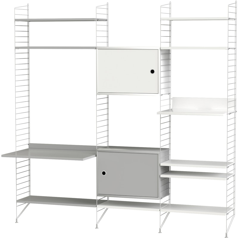 String Shelf Combination P Living Room, Grey / White