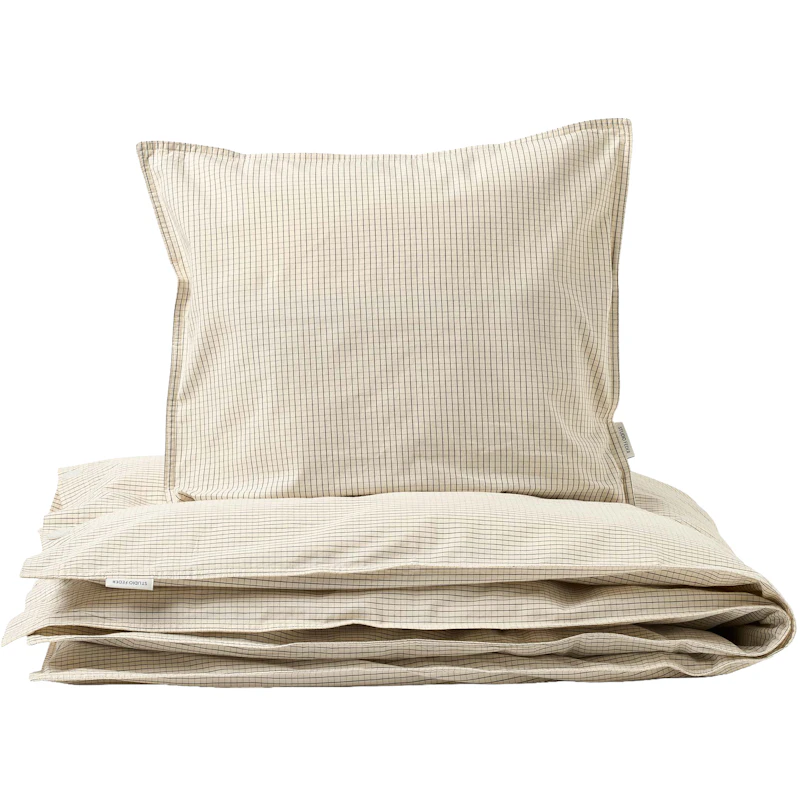 Bettwäsche 150x210 cm, Creme Black Plaid