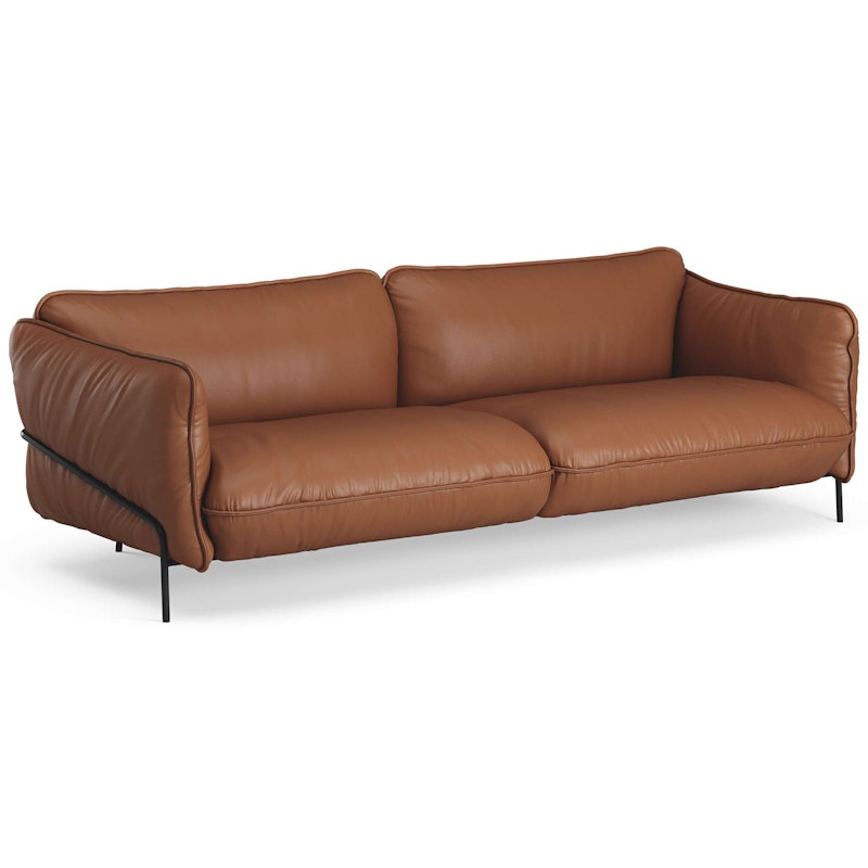 Continental 3-Sitzer-Sofa, Elmo Leather Nordic Cognacfarben