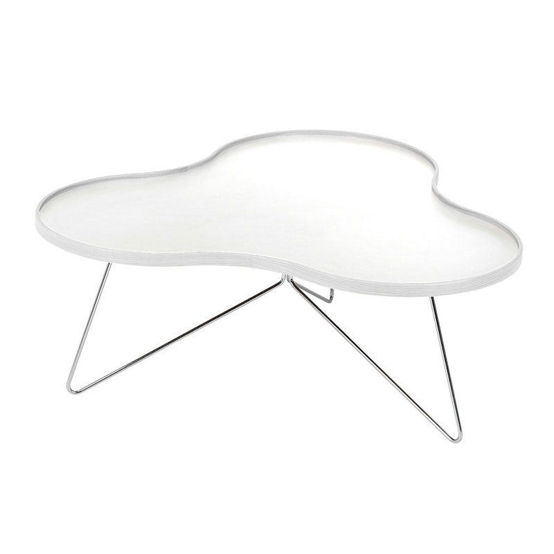 Flower Mono Tisch 90x84cm, Weiss/Chrom
