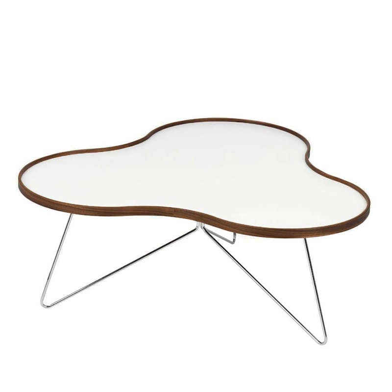 Flower Tisch 90x84cm, Walnuss/ Weiss