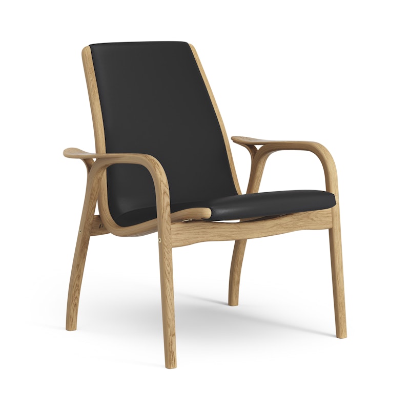 Laminett Sessel Leder, Geölt Eiche / Schwarz