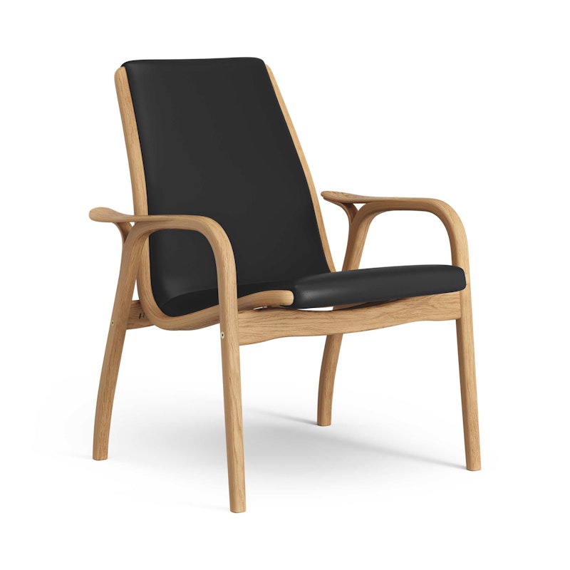 Laminett Sessel Leder, Geölt Eiche / Schwarz