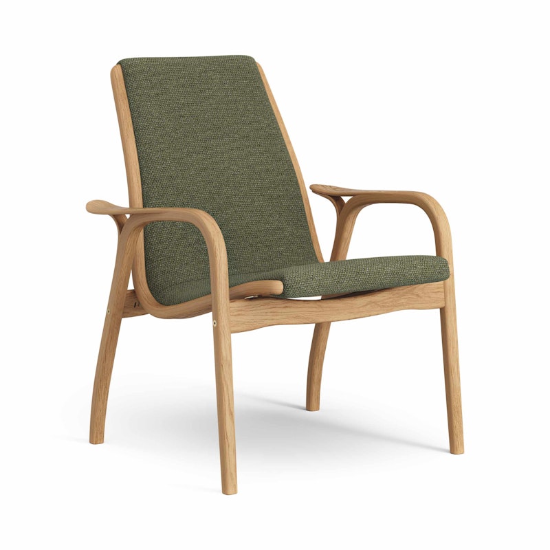 Laminett Sessel Stoff, Geölt Eiche / Moosgrün