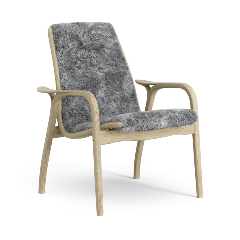 Laminett Sessel Schaffell, Lackiert Eiche / Scandinavian Grey