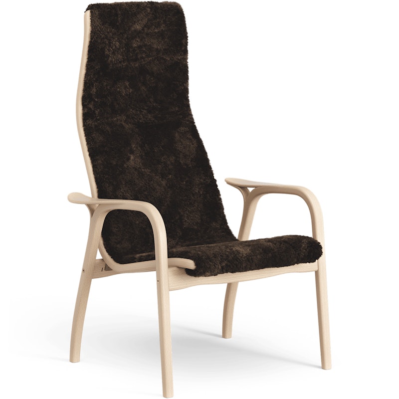 Lamino Armsessel Schafsfell/ Buche, Espresso