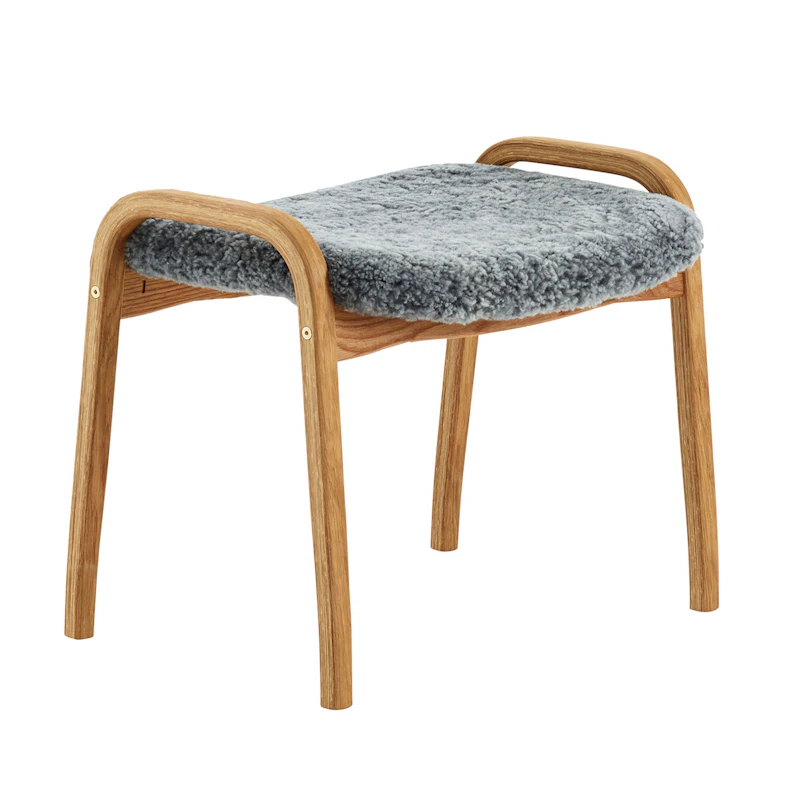 Lamino Hocker Schafsfell/Eiche, Scandinavian Grey