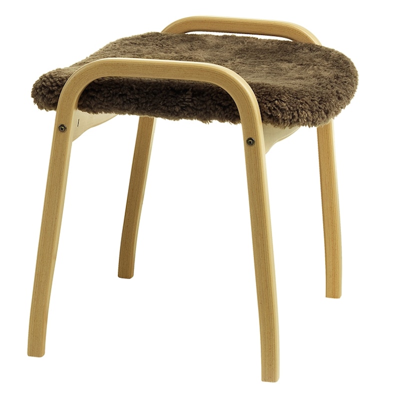 Lamino Hocker Schafsfell/ lackierte Buche, Sahara