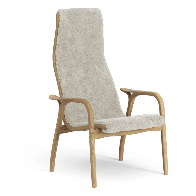 Lamino Sessel, Geölt Eiche / Schaffell Moonlight