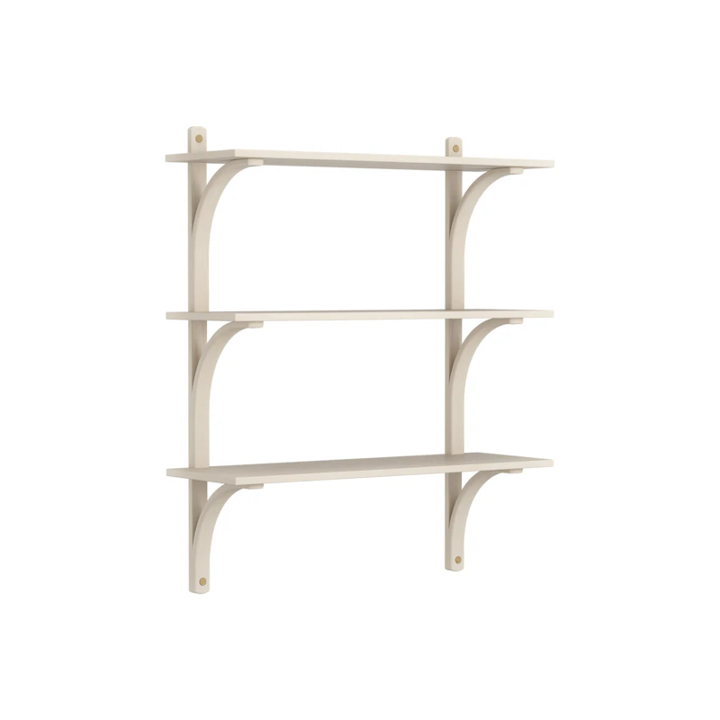 Levi Wandregal 90 cm Mittel, Aluminium / Naturlack Eiche
