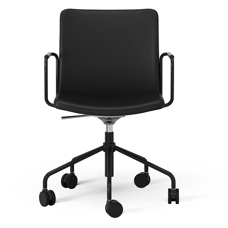 Stella Stuhl mit Rad Verstellbar , Schwarz / Schwarz