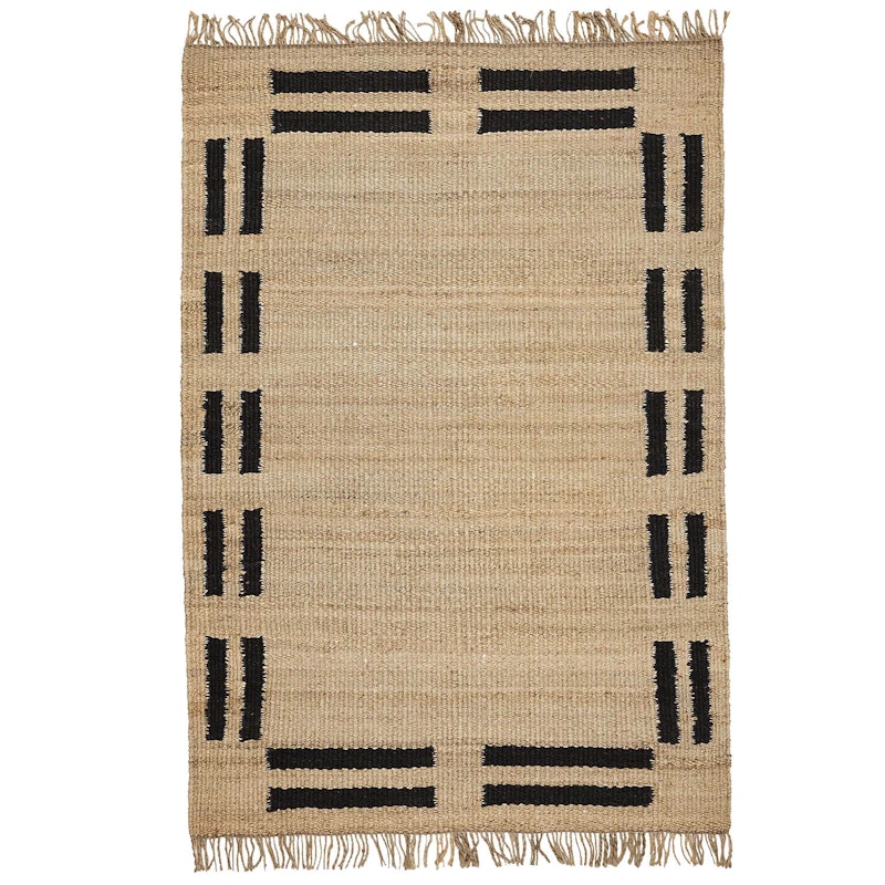 Edge Hanf Läufer 170x240 cm, Schwarz