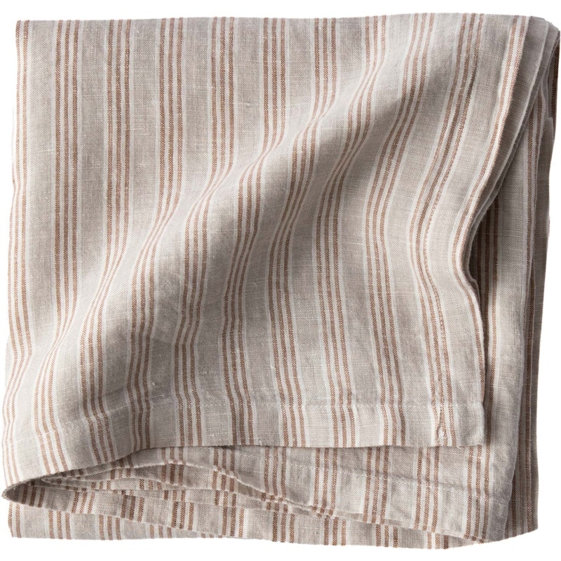 Tischdecke Leinen 175x175 cm, Hazelnut Stripe