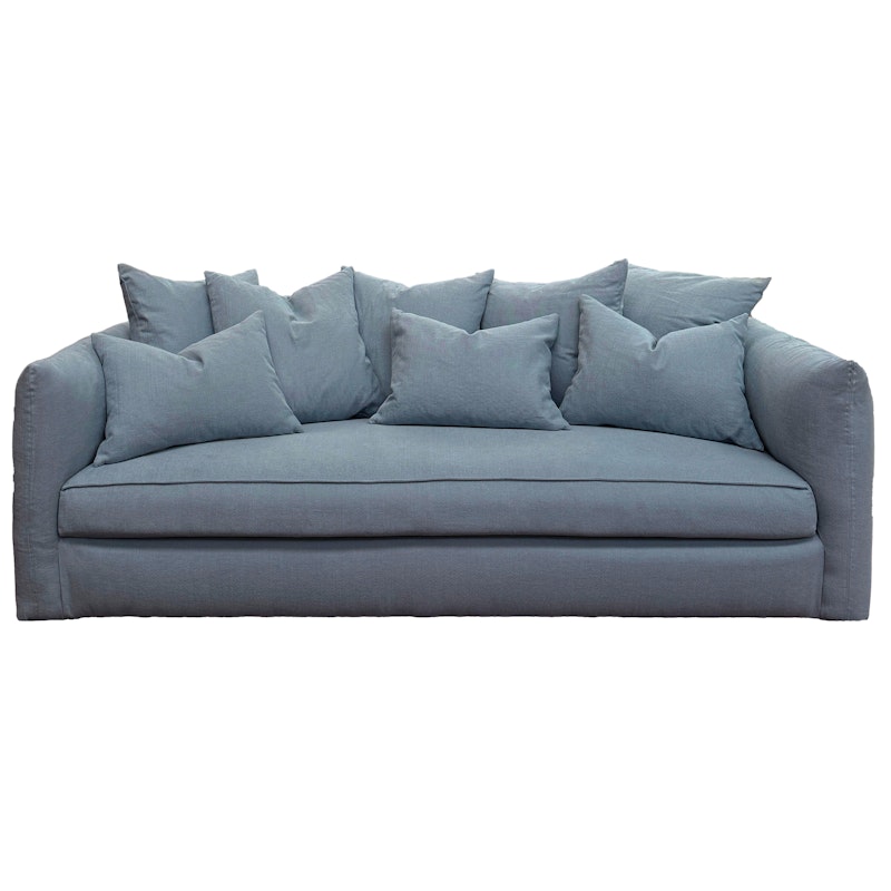 Cornell 3-Sitzer-Sofa, Blau Baumwolle