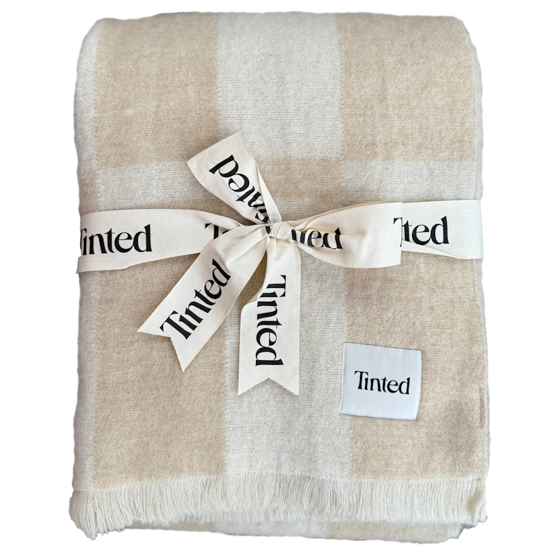 Hallin Plaid Mohair 130x170 cm, Beige / Altweiß
